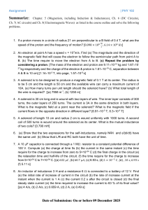 PHY 102 Assignment: Magnetism & Circuits Problems