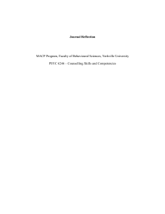 MACP Counselling Skills Reflective Journal PSYC 6246