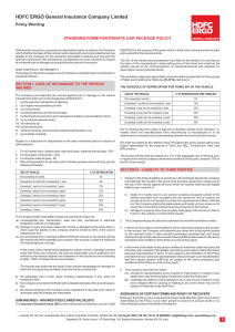 HDFC ERGO Private Car Package Policy Wording