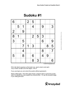 Easy Sudoku Puzzles Book 4 by KrazyDad