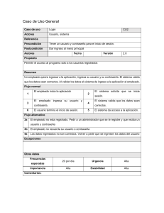 Caso de Uso General: Login - Documento T&eacute;cnico de Ingenier&iacute;a de Software