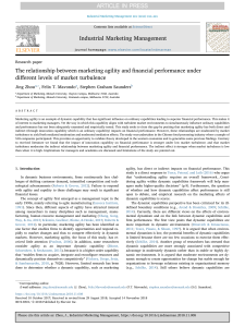 Marketing Agility & Financial Performance: Market Turbulence Effects