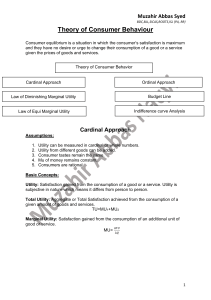 Theory of Consumer Behaviour: Cardinal & Ordinal Approaches