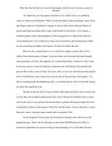 Why I Chose Nursing: A Personal Statement