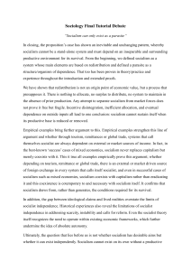 Sociology Debate: Socialism as a Parasite
