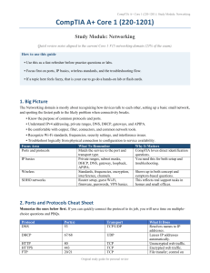 CompTIA A+ Core 1 Networking Study Guide