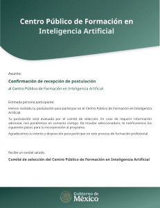 Confirmaci&oacute;n de postulaci&oacute;n al Centro de IA