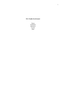ELL family Involvement ED 624