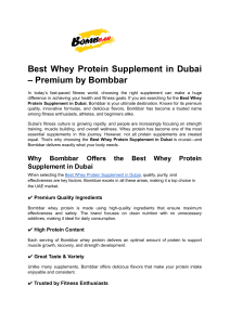 Best Whey Protein Supplement in Dubai &ndash; Premium by Bombbar