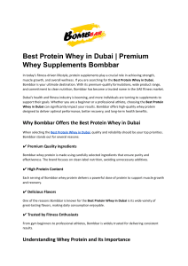 Best Protein Whey in Dubai   Premium Whey Supplements Bombbar