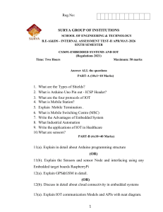 Embedded Systems and IoT Internal Assessment Test II 2026