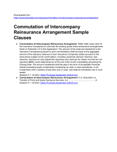 Commutation of Intercompany Reinsurance Arrangement Sample Clauses