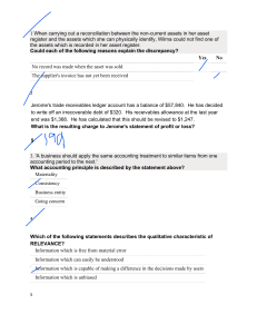Accounting Practice Questions: Asset Reconciliation, Irrecoverable Debts, Principles
