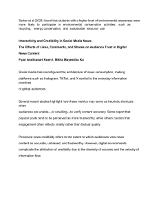 Social Media News Credibility: Likes, Comments, Shares Impact