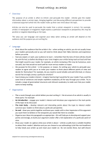 Formal Writing: How to Write an Article