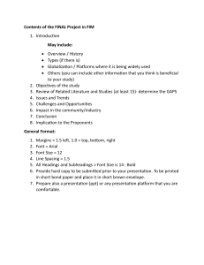 FIM Final Project Outline: Structure & Guidelines