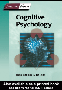 Instant Notes Cognitive Psychology Textbook
