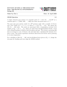 Gear Design Exam Question