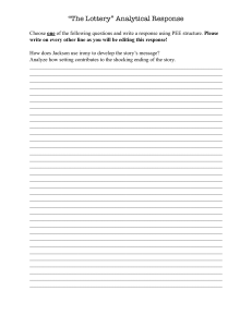 The Lottery Analytical Response Prompt