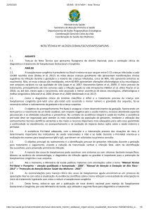 Nota T&eacute;cnica: Fluxograma de Toxoplasmose Gestacional e Cong&ecirc;nita