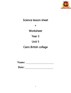 Year 3 Science Worksheet: Forces and Forcemeters