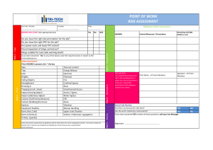 Point of Work Risk Assessment Form