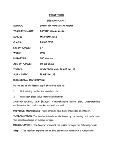 Mathematics Lesson Plan: Place Value (Basic 5)