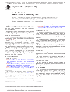 ASTM C113-14 Standard: Reheat Change of Refractory Brick