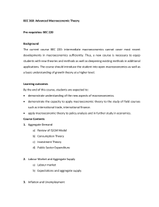 BEC 360: Advanced Macroeconomic Theory Syllabus