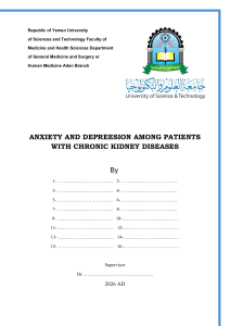 Anxiety and Depression in CKD Patients: Research Proposal