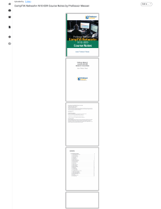 CompTIA Network+ N10-009 Course Notes by Professor Messer