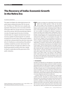 Economic Growth in India's Nehru Era: A Research Analysis