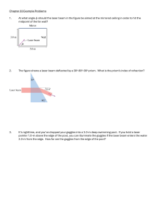 Physics Example Problems: Optics Chapter 33