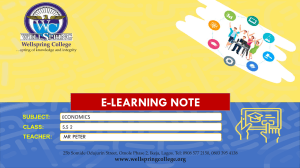 Wellspring College S.S 2 Economics E-Learning Note