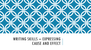 Writing Skills: Cause and Effect Expressions