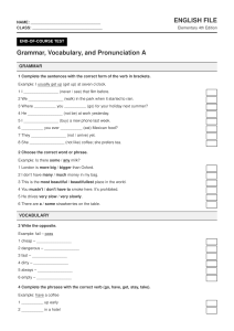 English File Elementary End-of-Course Test A