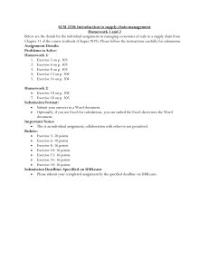 SCM 2230 Homework 1 & 2: Supply Chain Management Exercises