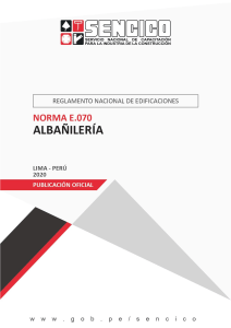 Norma E.070 Alba&ntilde;iler&iacute;a: Reglamento Nacional de Edificaciones 2020