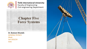 Chapter 5: Force Systems in General Physics
