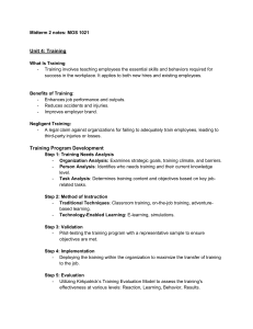 MOS 1021 Midterm 2 Notes: Training & Performance Management