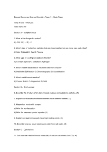 Edexcel Combined Science Chemistry Mock Paper 1
