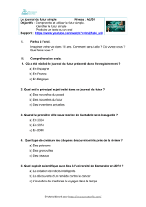 Feuille de travail sur le futur simple en fran&ccedil;ais