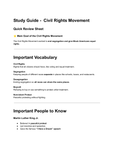Civil Rights Movement Study Guide