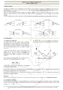 Optique G&eacute;om&eacute;trique II : Miroirs et Dioptres Plans