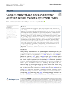 Google Search Volume Index and Investor Attention: A Systematic Review