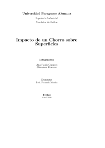Impacto de un chorro de agua sobre superficies: informe experimental