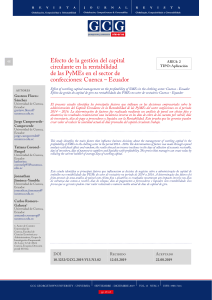 Efecto de la gesti&oacute;n del capital circulante en la rentabilidad de PyMEs textiles: Cuenca, Ecuador