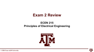 Exam 2 Review: ECEN 215 Electrical Engineering