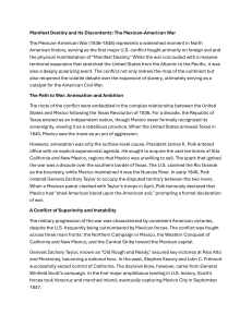 Manifest Destiny and the Mexican-American War (1846-1848)