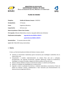 Plano de Ensino - An&aacute;lise de Sistemas Lineares